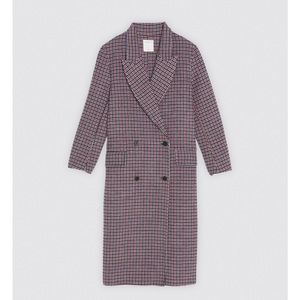 Sandro Checked Woolcloth Coat
